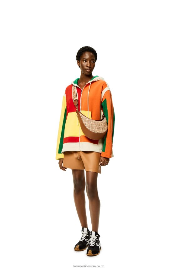 Loewe Women Luna bag in Anagram jacquard and classic calfskin Tan/Pecan LH60R512