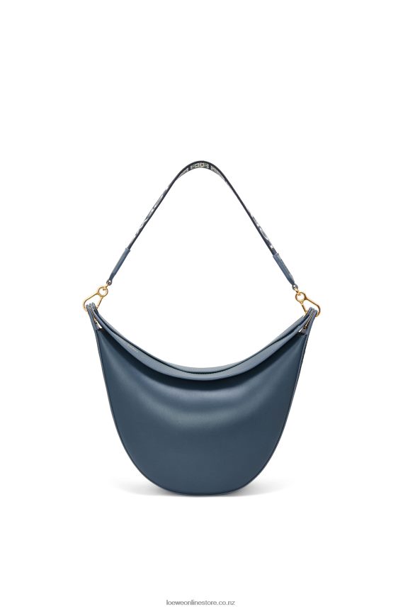 Loewe Women Luna bag in satin calfskin and jacquard Onyx Blue LH60R483