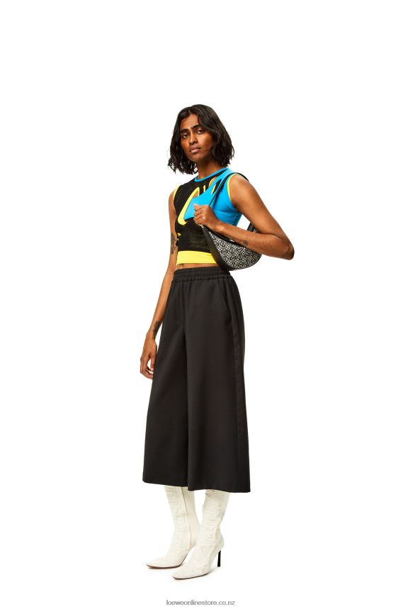 Loewe Women Small Luna bag in Anagram jacquard and classic calfskin Navy/Black LH60R450