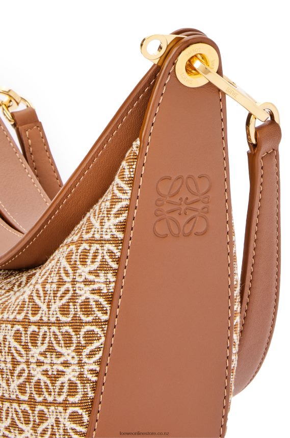 Loewe Women Small Luna bag in Anagram jacquard and classic calfskin Tan/Pecan LH60R492