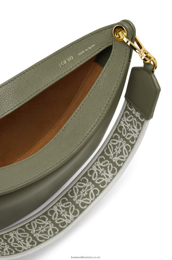 Loewe Women Small Luna bag in satin calfskin and jacquard Avocado Green LH60R474
