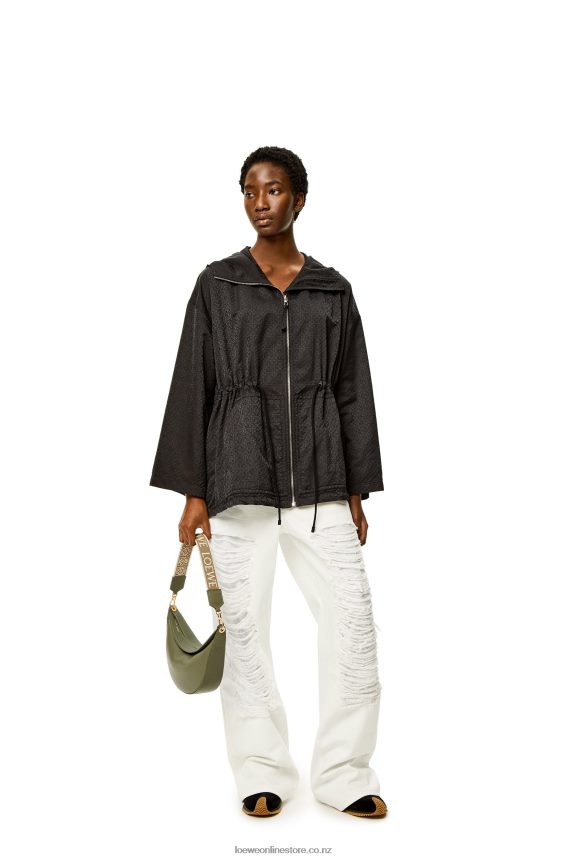 Loewe Women Small Luna bag in satin calfskin and jacquard Avocado Green LH60R474