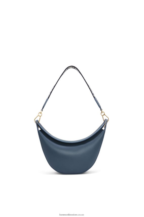 Loewe Women Small Luna bag in satin calfskin and jacquard Onyx Blue LH60R482