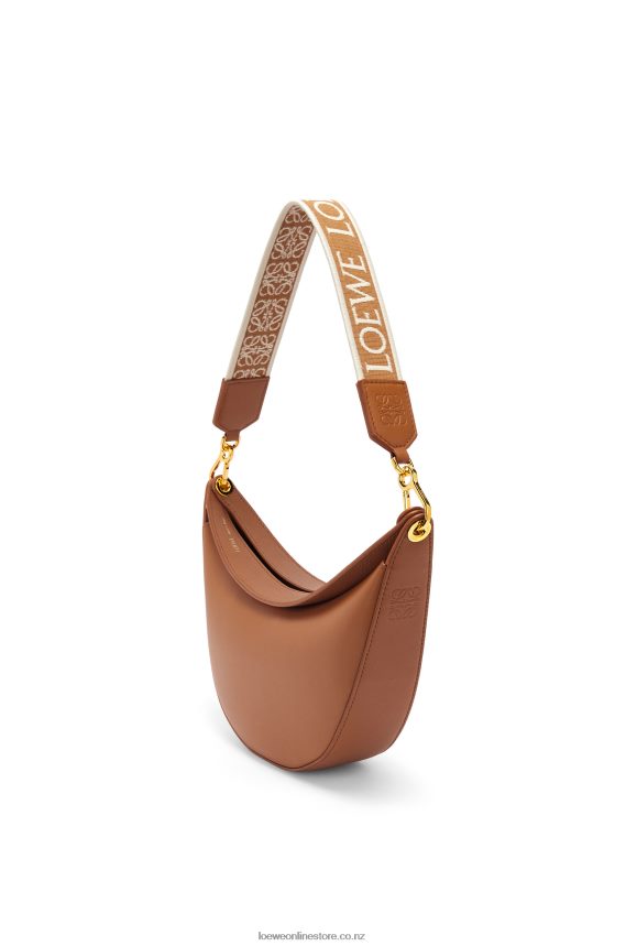 Loewe Women Small Luna bag in satin calfskin and jacquard Pecan LH60R452