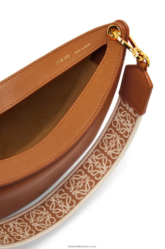 Loewe Women Small Luna bag in satin calfskin and jacquard Pecan LH60R452