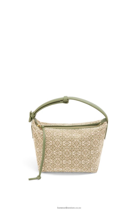 Loewe Women Small Cubi bag in Anagram jacquard and calfskin Green/Avocado Green LH60R485