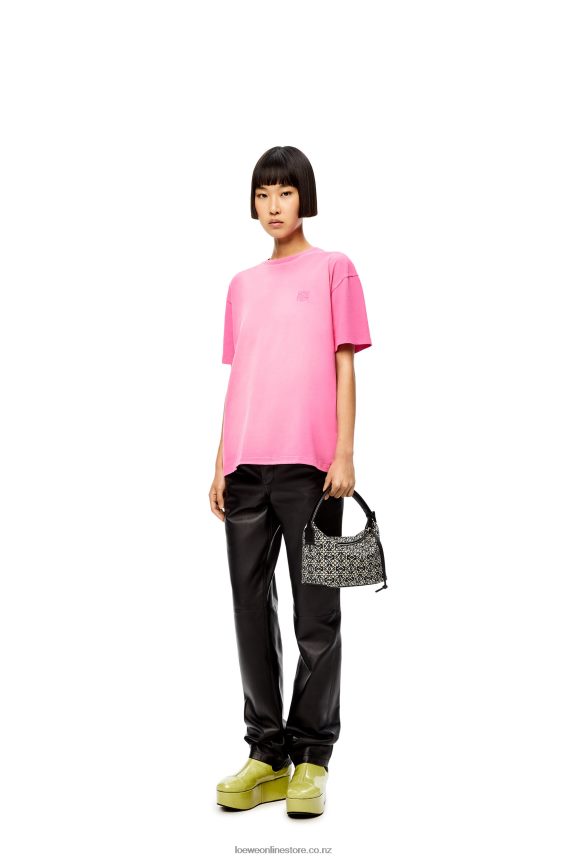 Loewe Women Small Cubi bag in Anagram jacquard and calfskin Navy/Black LH60R518