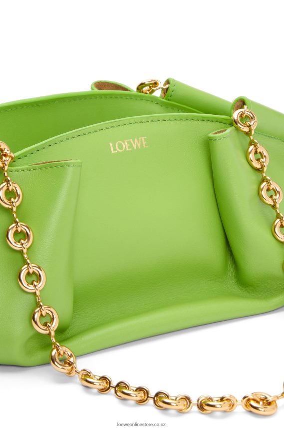 Loewe Women Small Paseo bag in shiny nappa calfskin with chain Apple Green LH60R422