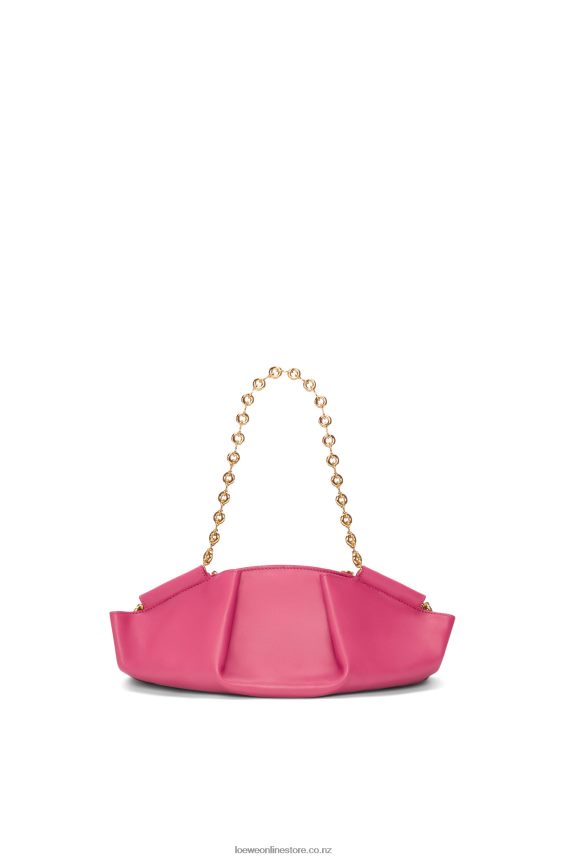 Loewe Women Small Paseo bag in shiny nappa calfskin with chain Magenta LH60R420