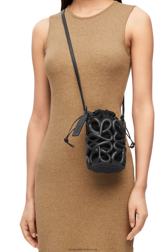 Loewe Women Anagram inflated pocket in light foam rubber Black LH60R578