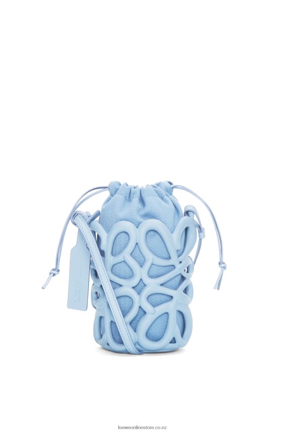 Loewe Women Anagram inflated pocket in light foam rubber Dusty Blue LH60R576