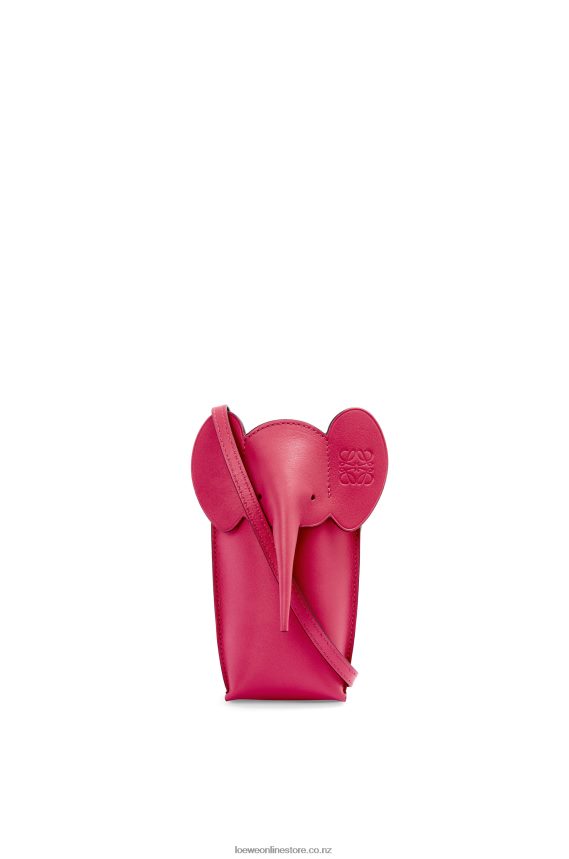 Loewe Women Elephant Pocket in classic calfskin Ruby Red Glaze LH60R604