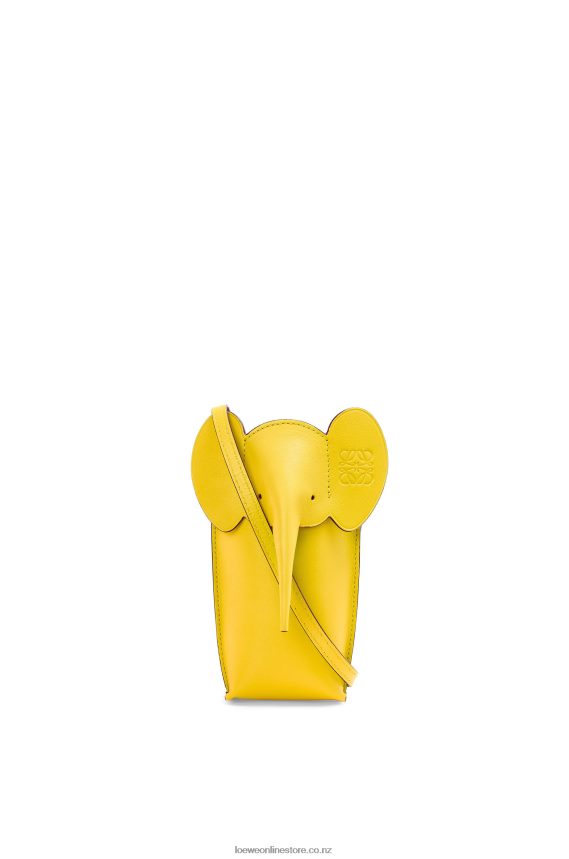 Loewe Women Elephant Pocket in classic calfskin Yellow LH60R605