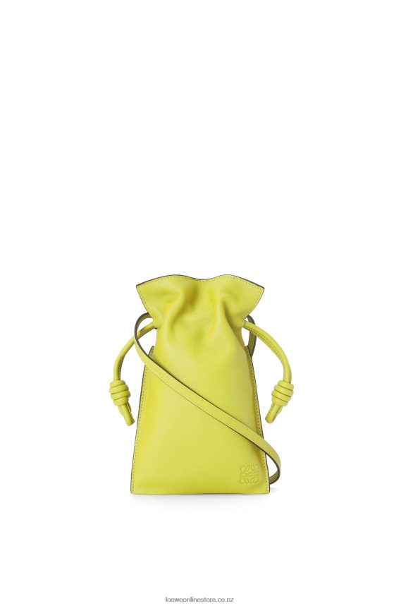 Loewe Women Flamenco Pocket in nappa calfskin Lime Yellow LH60R294