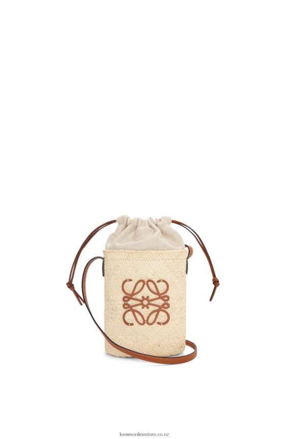 Loewe Women Square pocket in iraca palm and calfskin Natural/Tan LH60R315