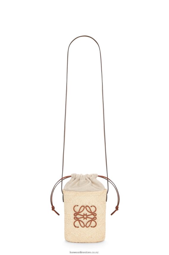 Loewe Women Square pocket in iraca palm and calfskin Natural/Tan LH60R315