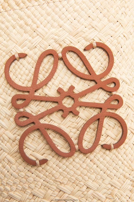 Loewe Women Square pocket in iraca palm and calfskin Natural/Tan LH60R315