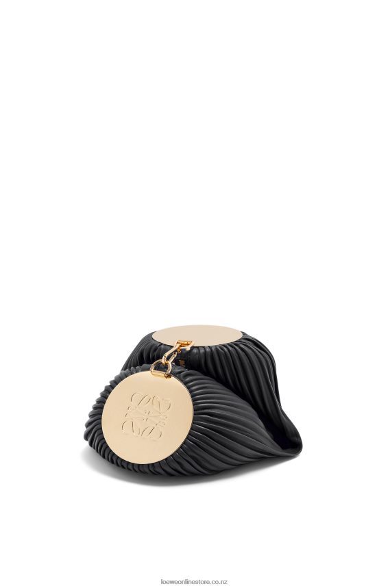 Loewe Women Bracelet Pouch in pleated nappa Black LH60R626