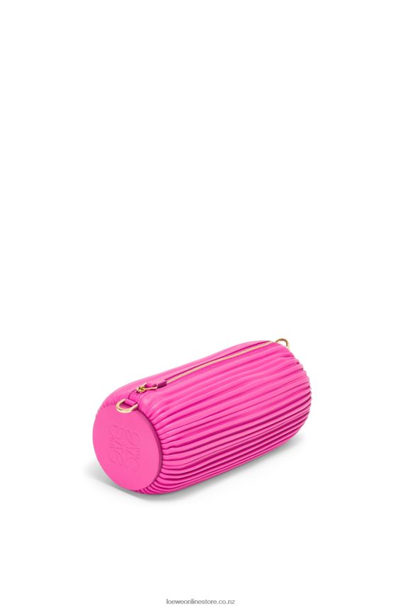 Loewe Women Bracelet Pouch in pleated nappa Fuchsia LH60R400