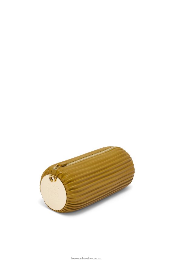 Loewe Women Bracelet pouch in nappa calfskin and brass Ochre LH60R624