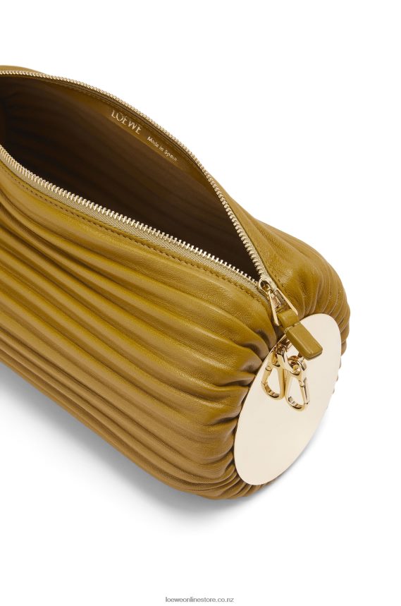 Loewe Women Bracelet pouch in nappa calfskin and brass Ochre LH60R624