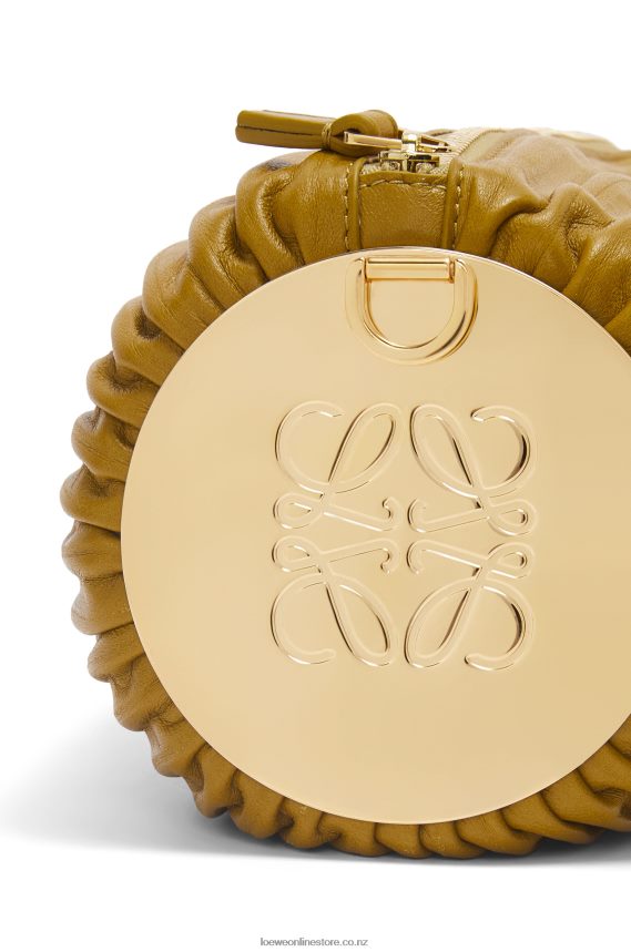 Loewe Women Bracelet pouch in nappa calfskin and brass Ochre LH60R624