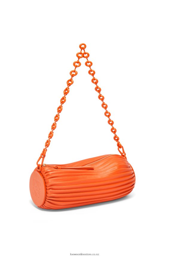 Loewe Women Bracelet pouch in pleated nappa Orange LH60R600