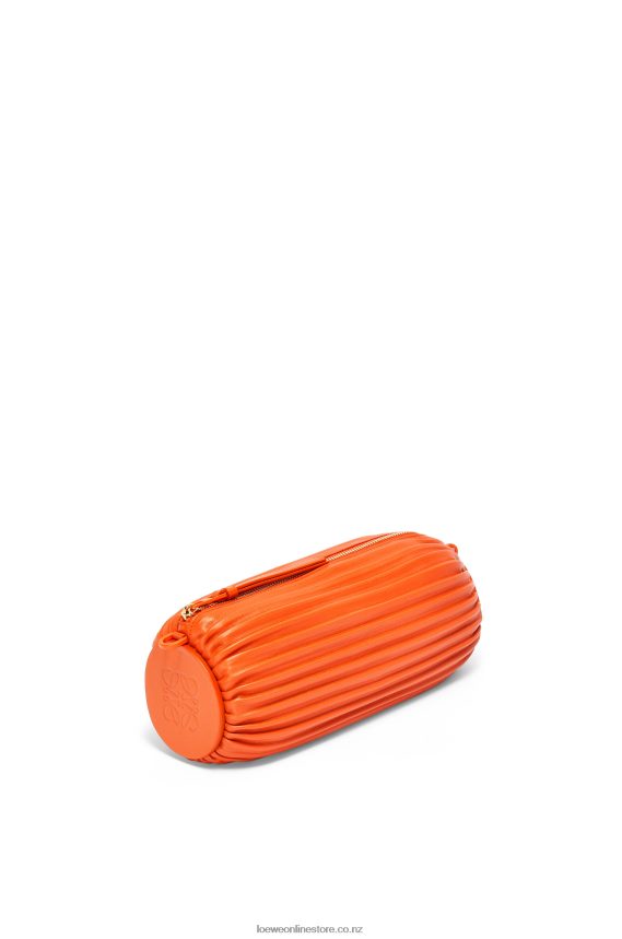 Loewe Women Bracelet pouch in pleated nappa Orange LH60R600