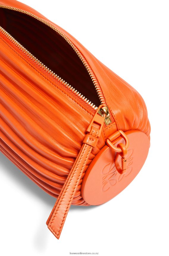 Loewe Women Bracelet pouch in pleated nappa Orange LH60R600