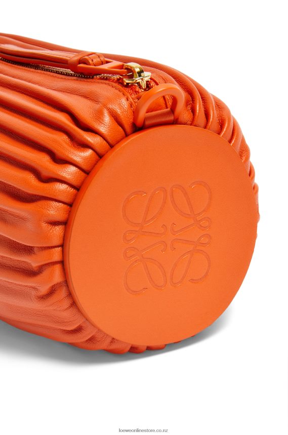 Loewe Women Bracelet pouch in pleated nappa Orange LH60R600