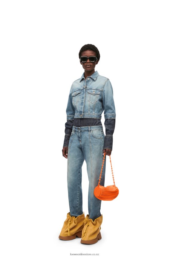 Loewe Women Bracelet pouch in pleated nappa Orange LH60R600