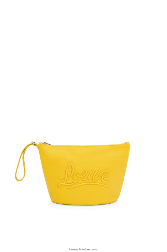 Loewe Women Cosmetic pouch in canvas and calfskin Yellow LH60R593