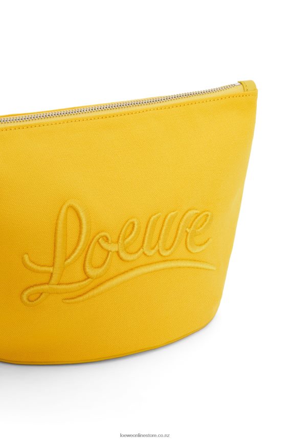 Loewe Women Cosmetic pouch in canvas and calfskin Yellow LH60R593