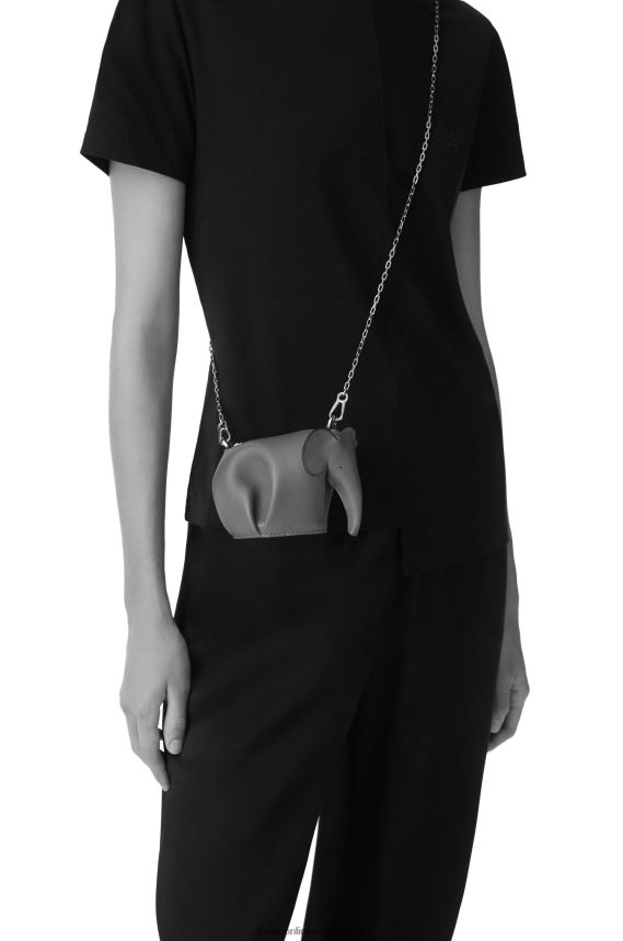 Loewe Women Elephant Pouch in classic calfskin Yellow LH60R557