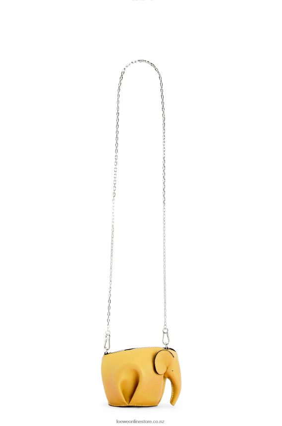 Loewe Women Elephant Pouch in classic calfskin Yellow LH60R557