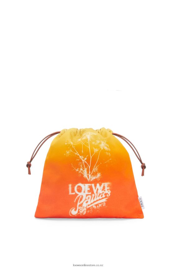 Loewe Women Fennel drawstring pouch in canvas Orange LH60R630
