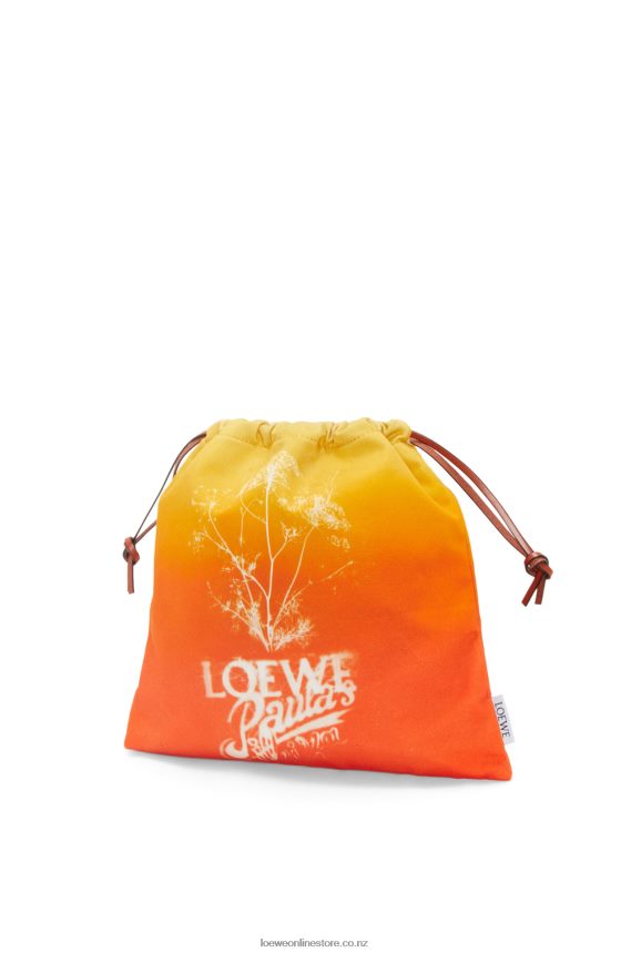 Loewe Women Fennel drawstring pouch in canvas Orange LH60R630