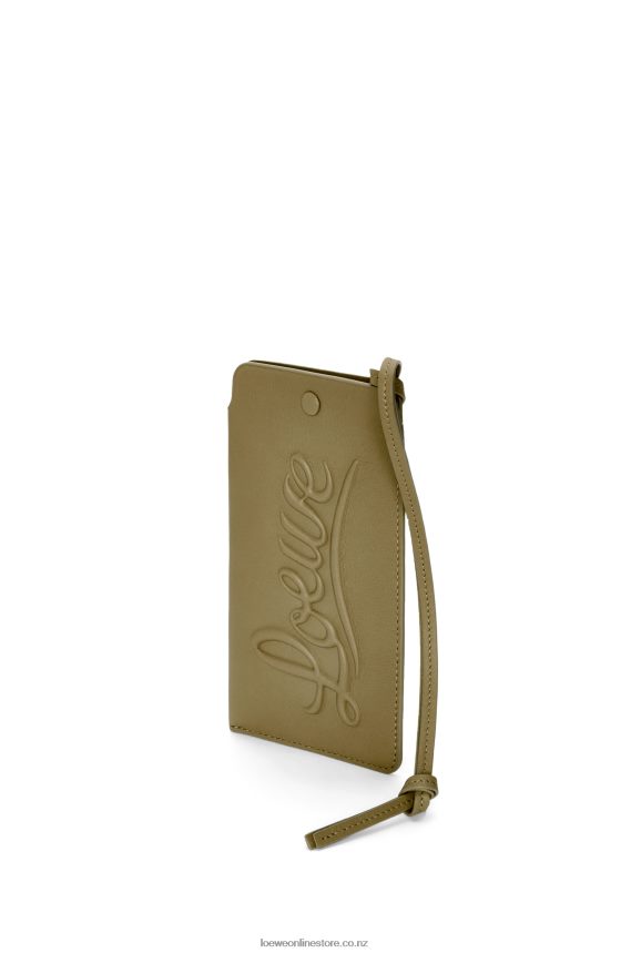 Loewe Women Loop pouch in classic calfskin Olive LH60R595