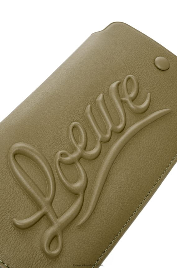 Loewe Women Loop pouch in classic calfskin Olive LH60R595
