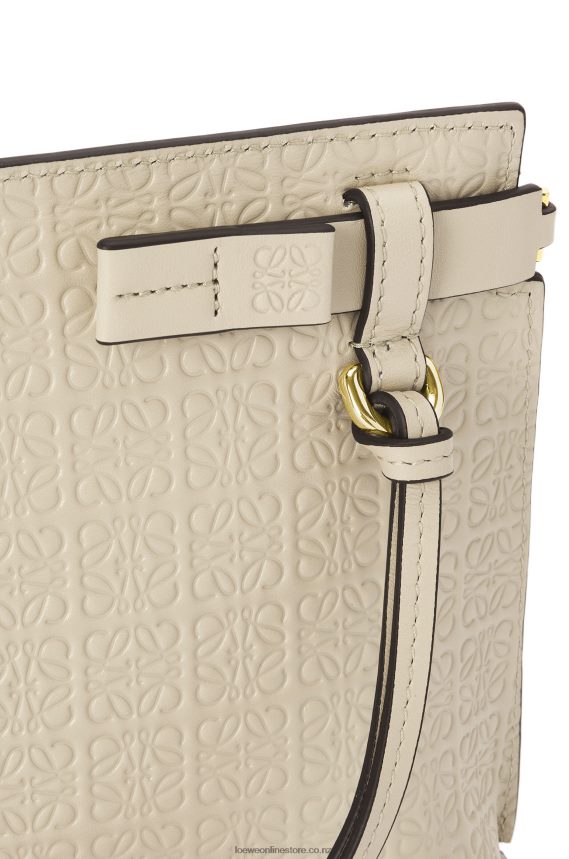 Loewe Women Mini Repeat T Pouch in embossed silk calfskin Light Oat LH60R611