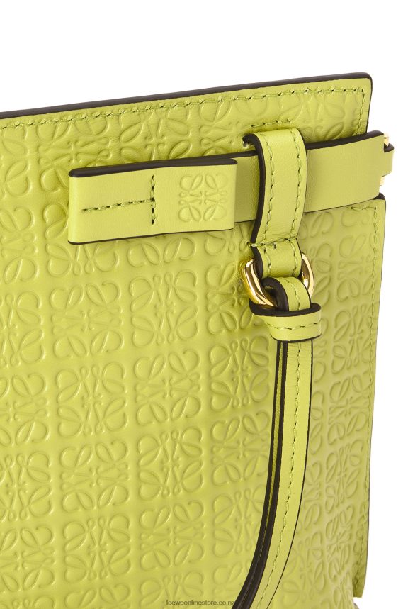 Loewe Women Mini Repeat T Pouch in embossed silk calfskin Lime Yellow LH60R556