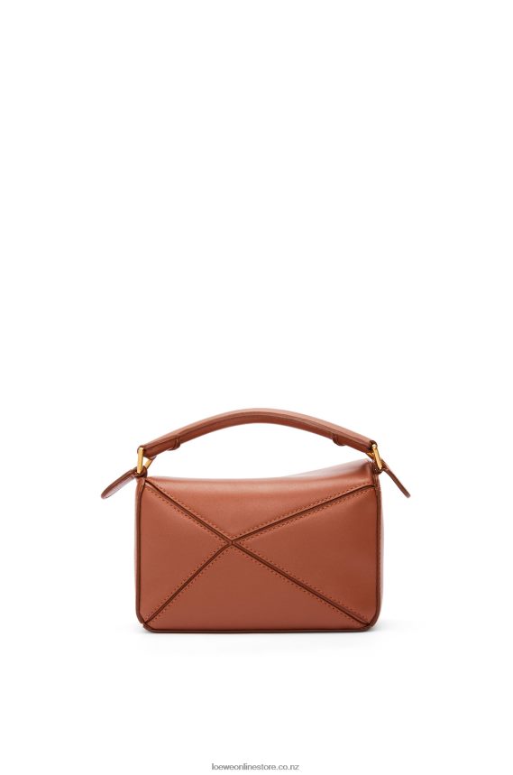 Loewe Women Calcifer mini Puzzle bag in satin calfskin Rust LH60R260