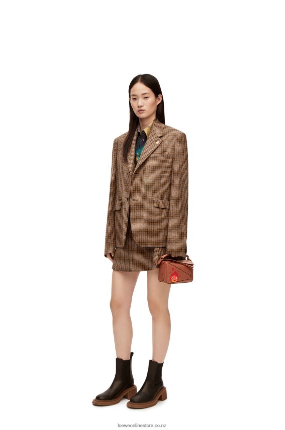 Loewe Women Calcifer mini Puzzle bag in satin calfskin Rust LH60R260