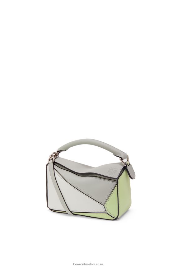 Loewe Women Mini Puzzle bag in classic calfskin Ash Grey/Light Celadon LH60R257