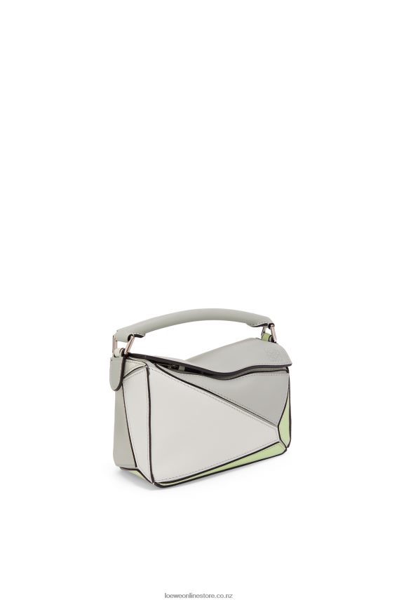 Loewe Women Mini Puzzle bag in classic calfskin Ash Grey/Light Celadon LH60R257