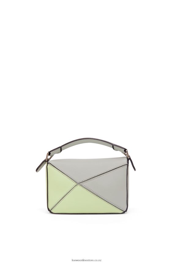 Loewe Women Mini Puzzle bag in classic calfskin Ash Grey/Light Celadon LH60R257