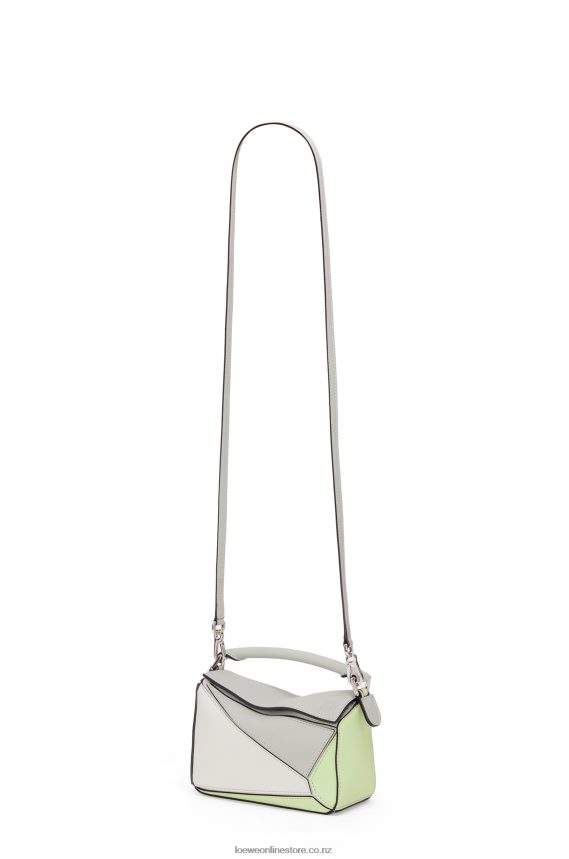 Loewe Women Mini Puzzle bag in classic calfskin Ash Grey/Light Celadon LH60R257
