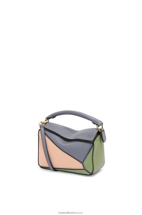 Loewe Women Mini Puzzle bag in classic calfskin Asphalt Grey/Nude LH60R284