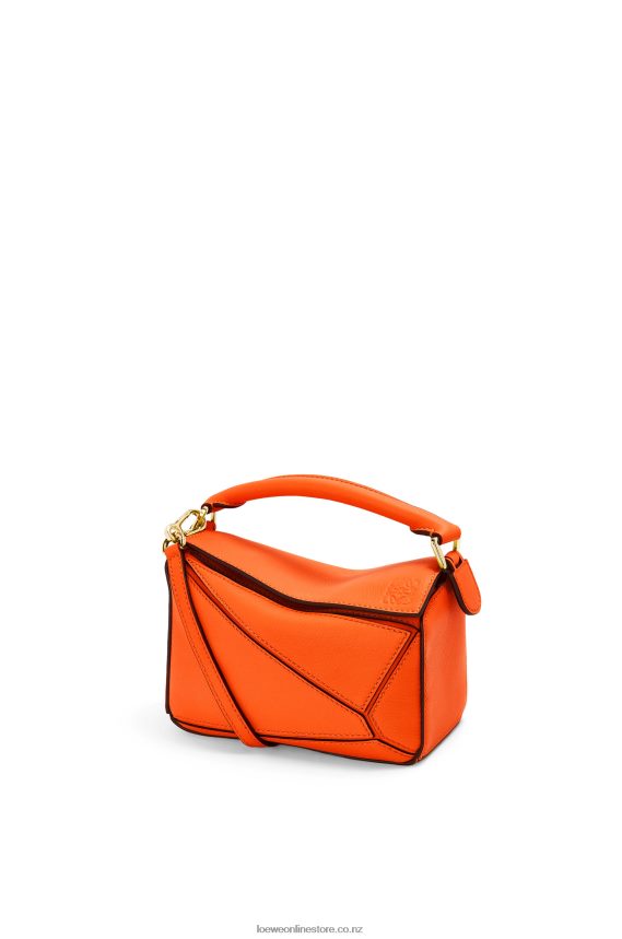Loewe Women Mini Puzzle bag in classic calfskin Orange LH60R285