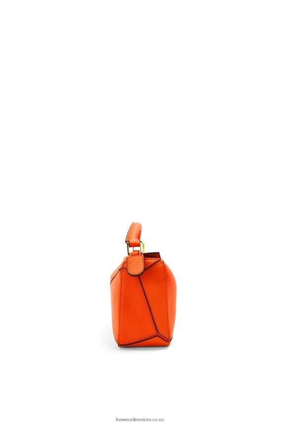 Loewe Women Mini Puzzle bag in classic calfskin Orange LH60R285